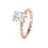 Emerald Solitaire Lab Grown Diamond Engagement Ring
