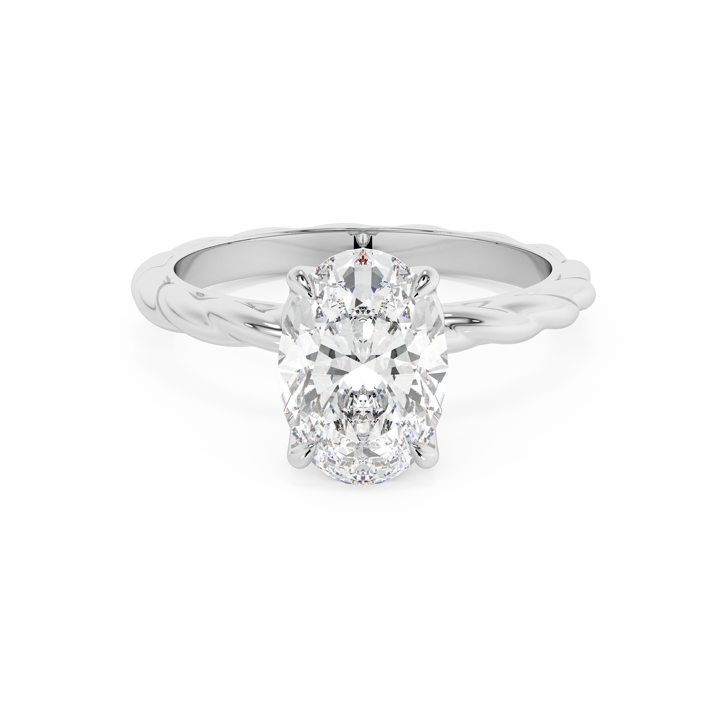 Emerald Solitaire Lab Grown Diamond Engagement Ring