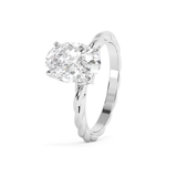 Emerald Solitaire Lab Grown Diamond Engagement Ring