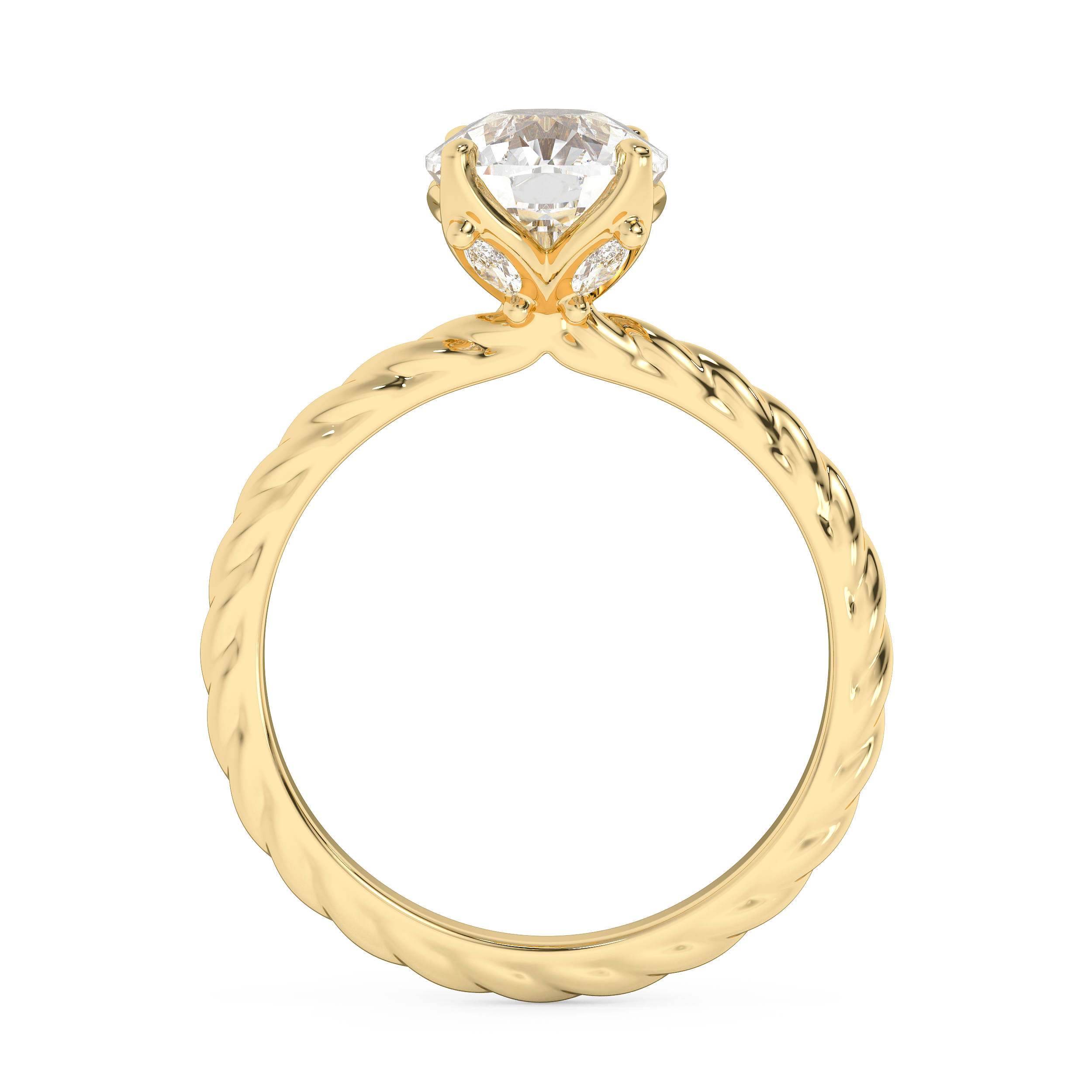 Emerald Solitaire Lab Grown Diamond Engagement Ring