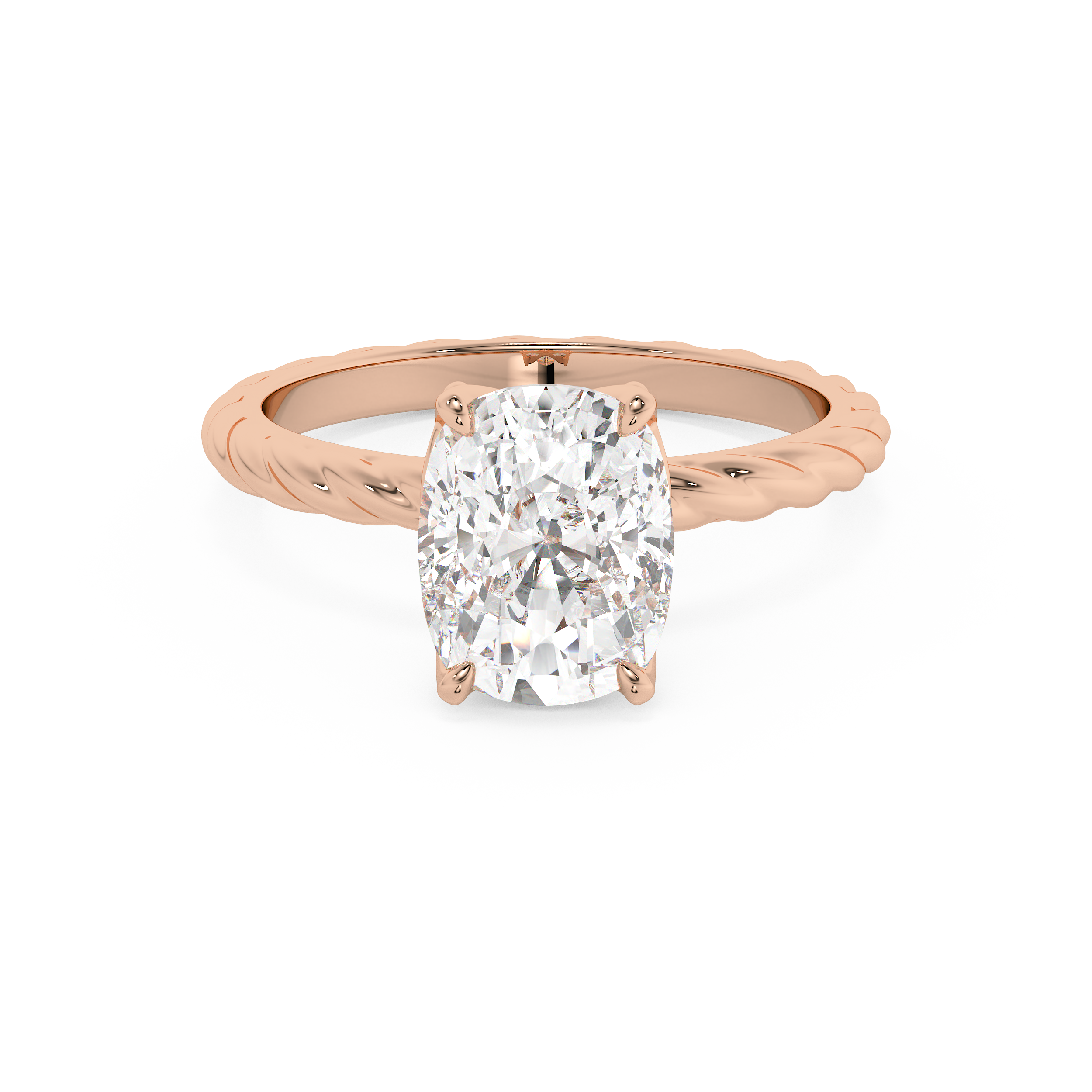 Emerald Solitaire Lab Grown Diamond Engagement Ring