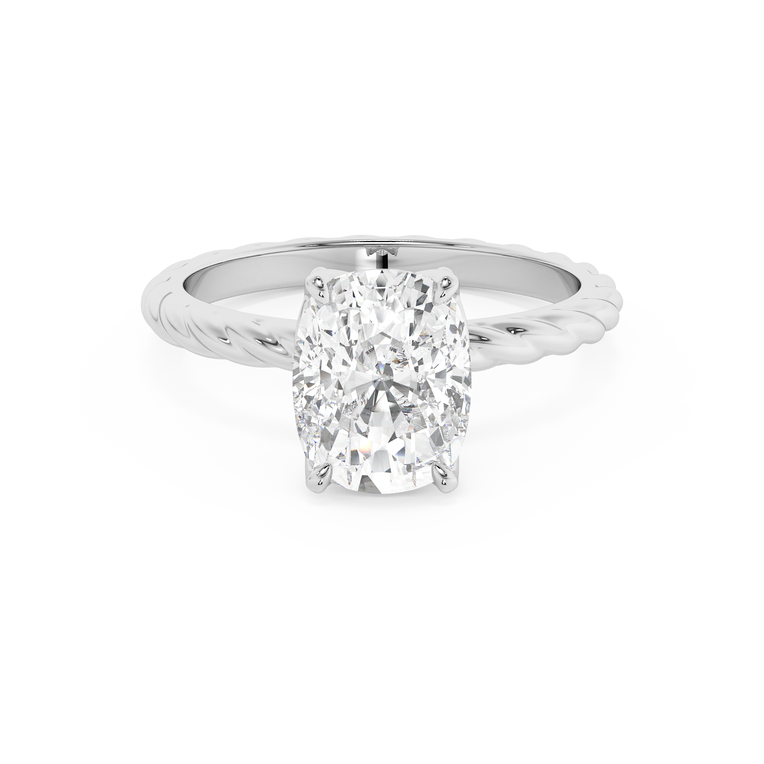 Emerald Solitaire Lab Grown Diamond Engagement Ring
