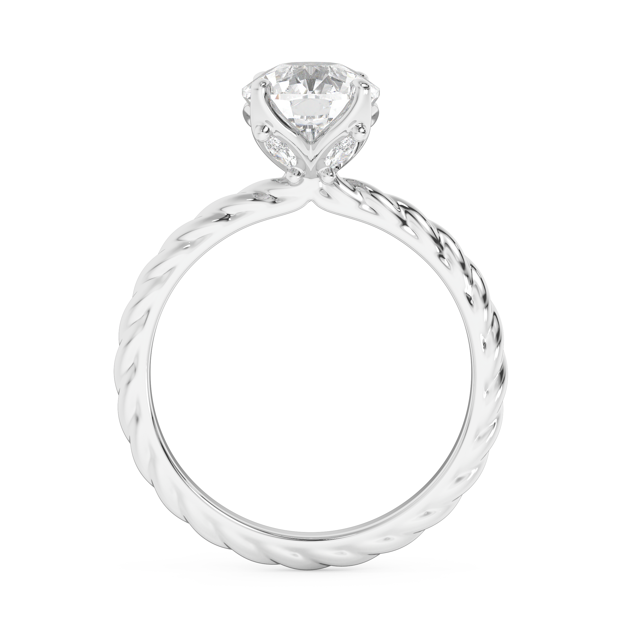 Emerald Solitaire Lab Grown Diamond Engagement Ring