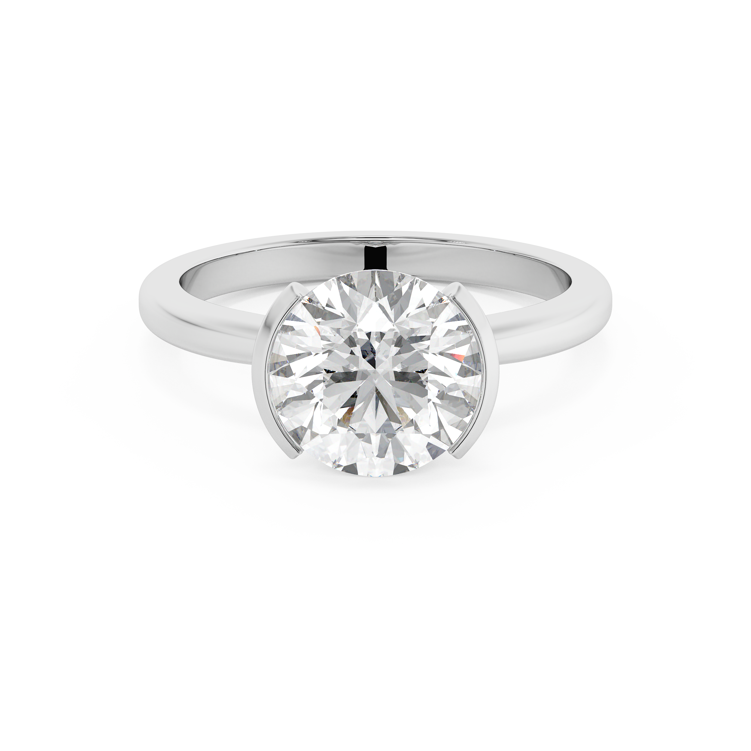 Emerald Solitaire Lab Grown Diamond Engagement Ring