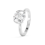 Emerald Solitaire Lab Grown Diamond Engagement Ring
