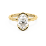 Emerald Solitaire Lab Grown Diamond Engagement Ring
