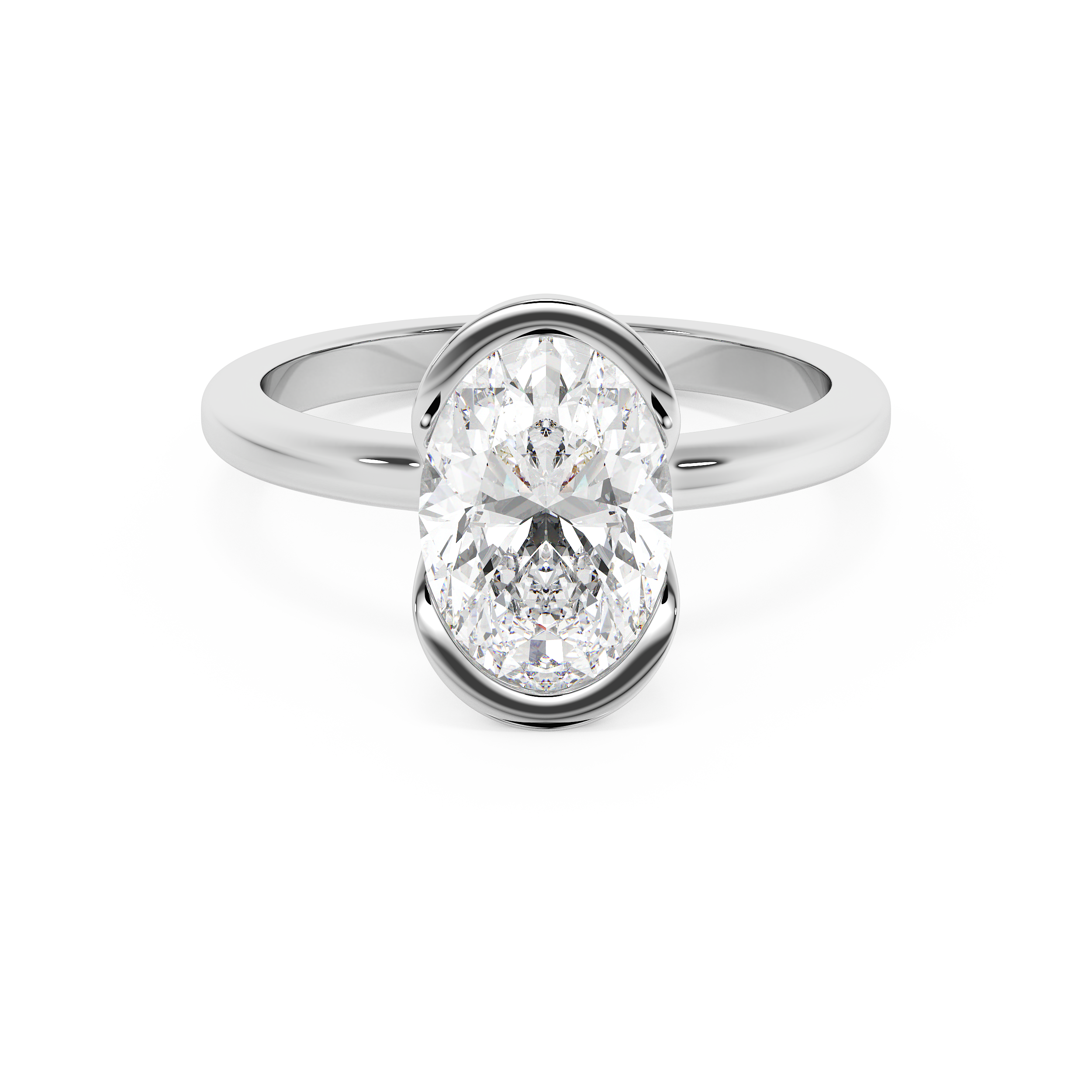 Emerald Solitaire Lab Grown Diamond Engagement Ring