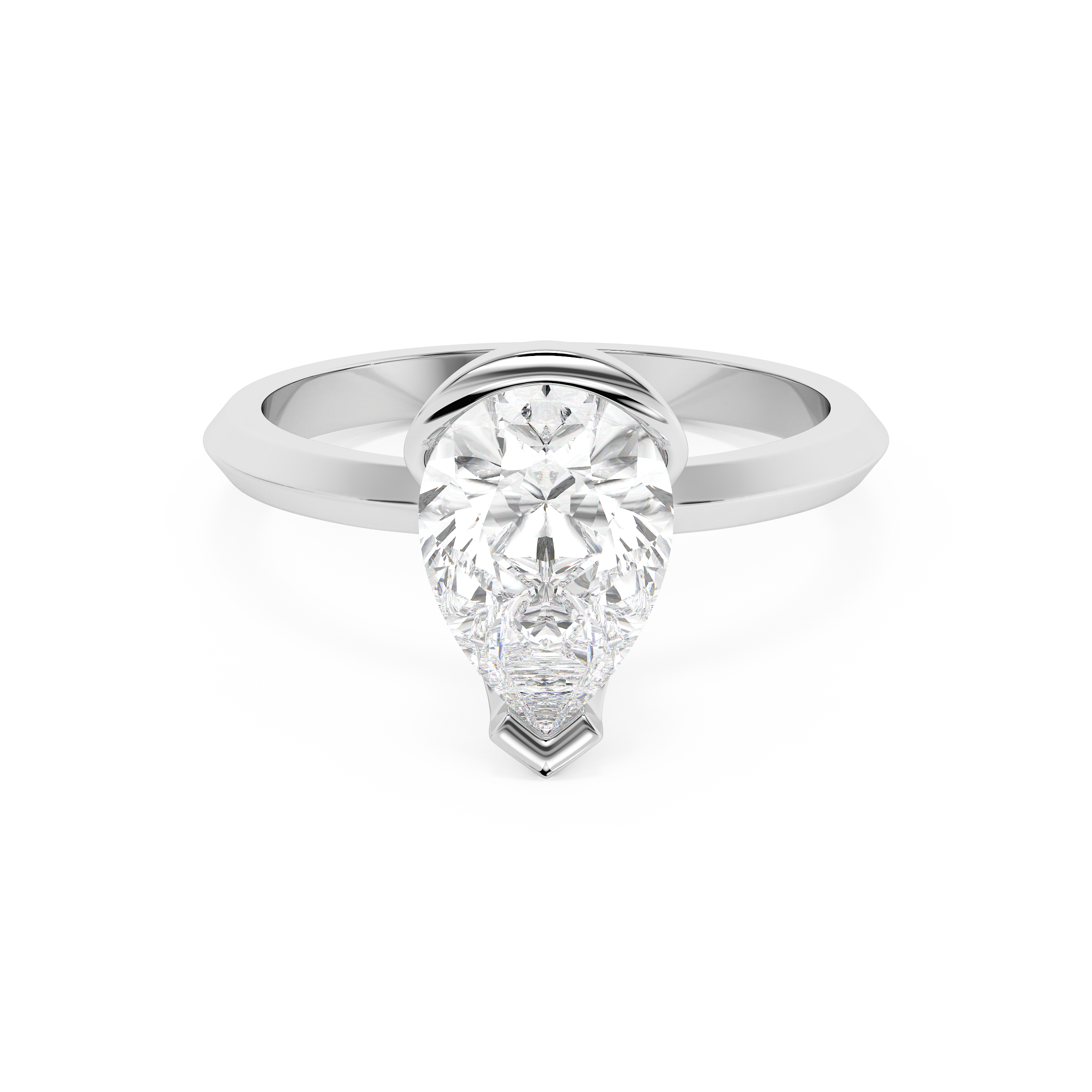 Emerald Solitaire Lab Grown Diamond Engagement Ring