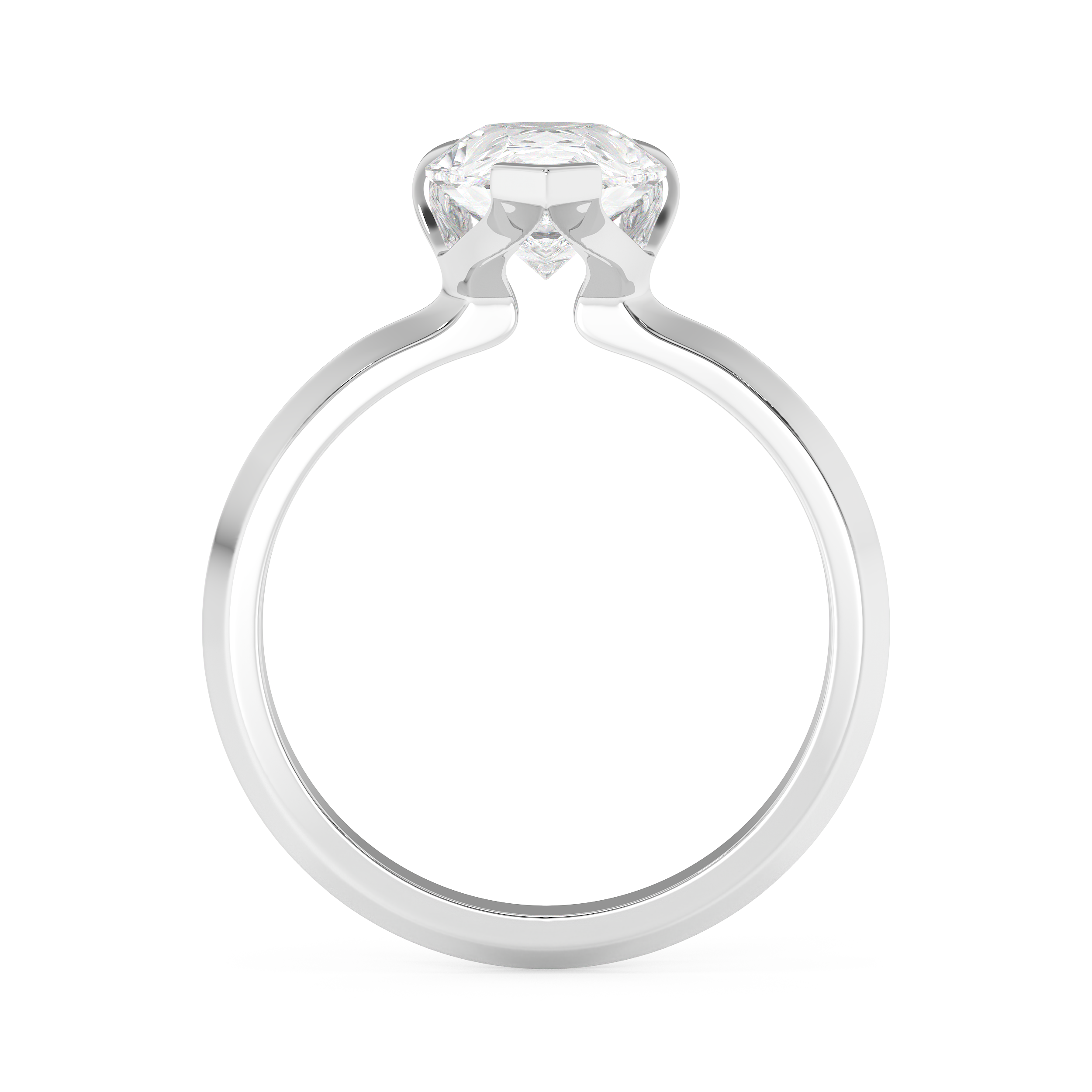 Emerald Solitaire Lab Grown Diamond Engagement Ring