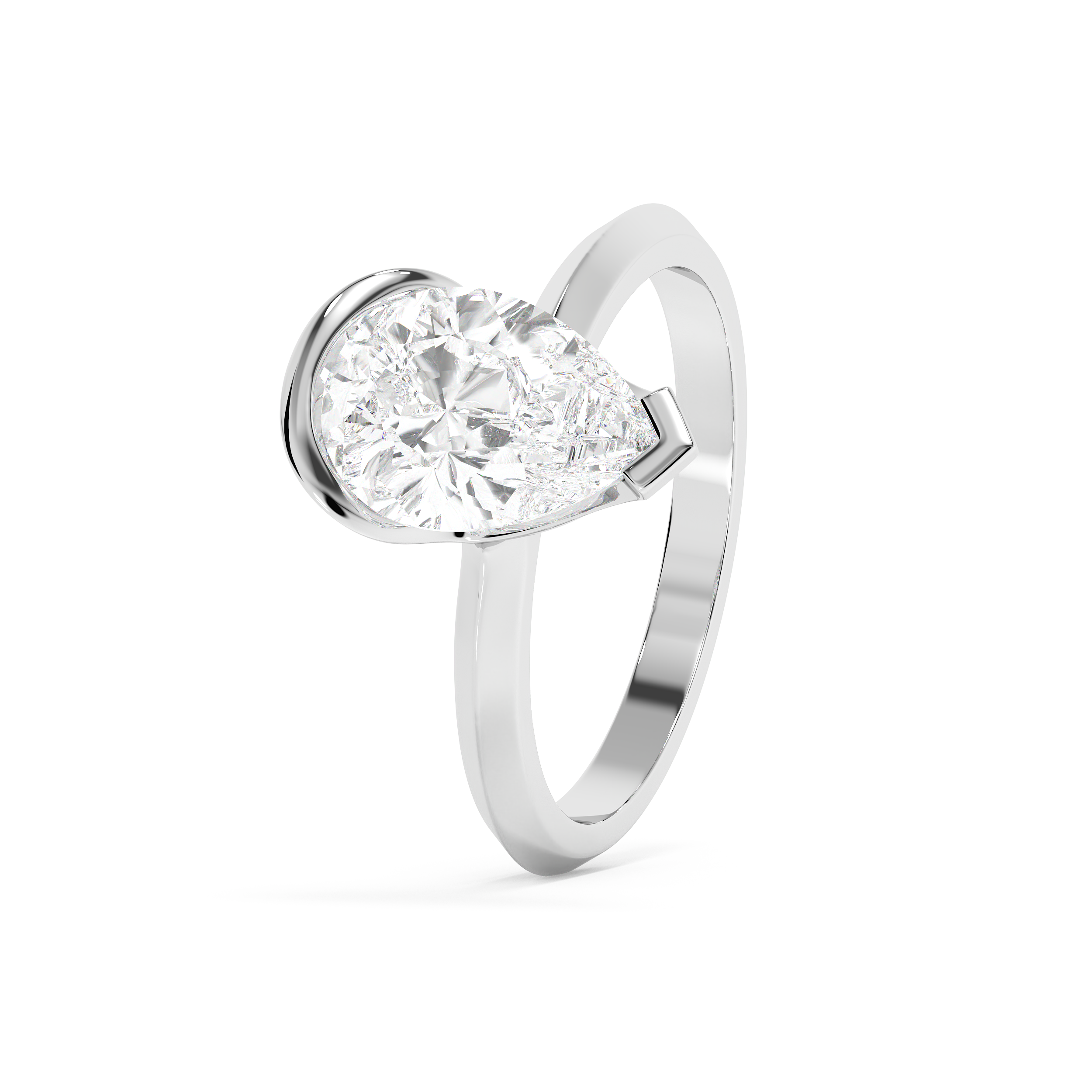 Emerald Solitaire Lab Grown Diamond Engagement Ring