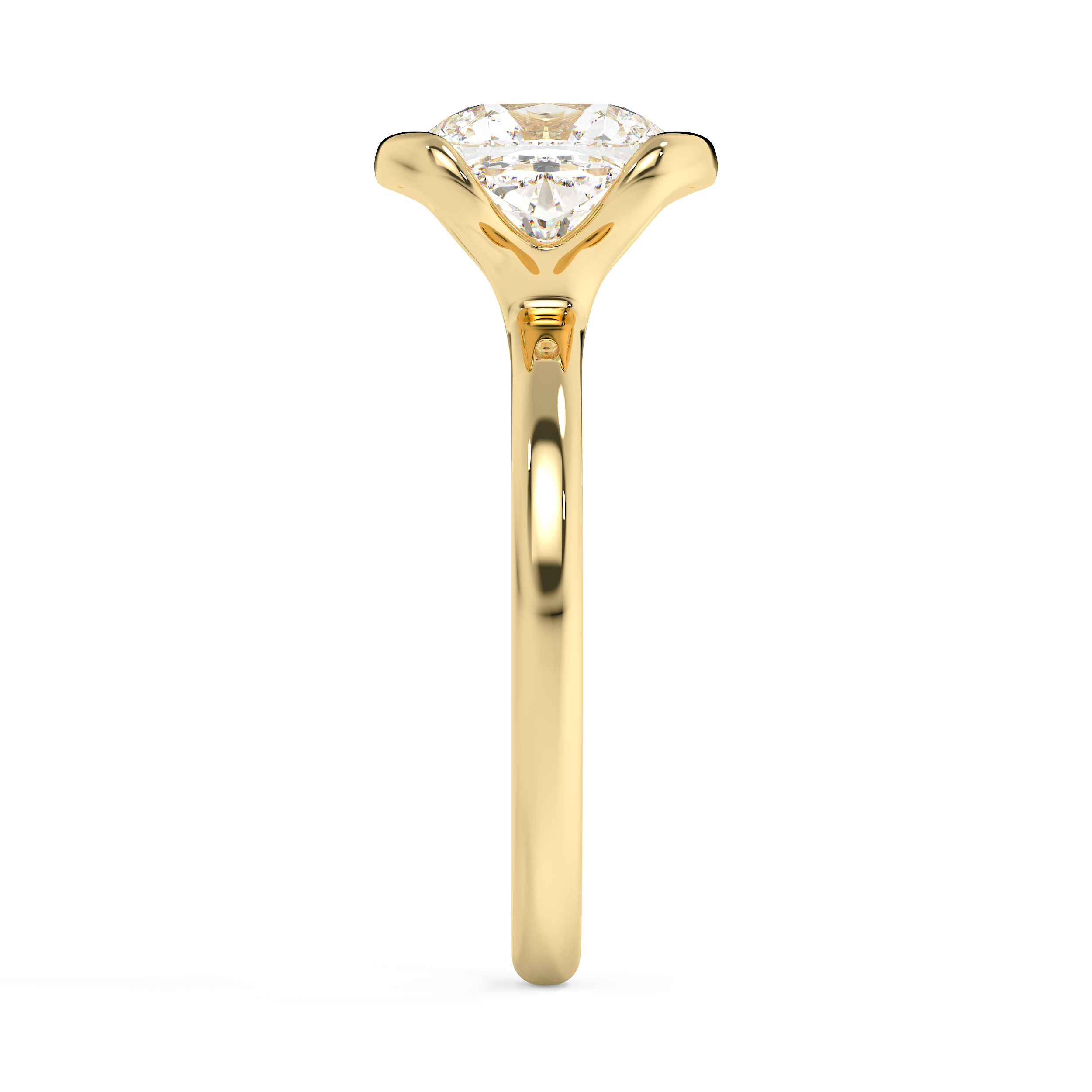 Emerald Solitaire Lab Grown Diamond Engagement Ring