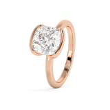 Emerald Solitaire Lab Grown Diamond Engagement Ring