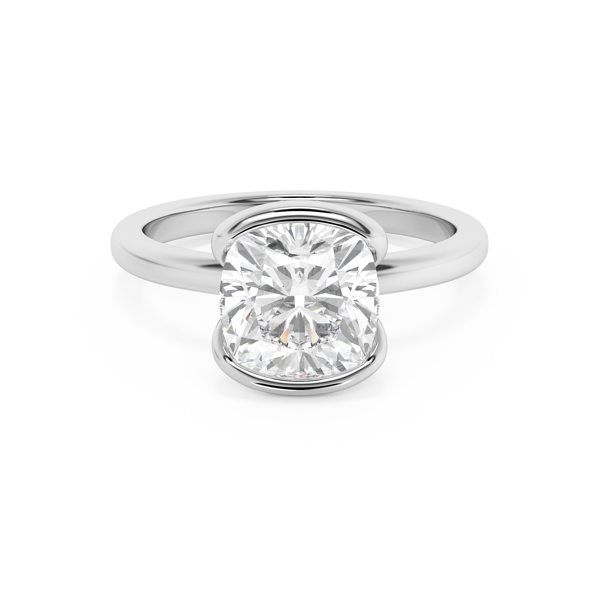 Emerald Solitaire Lab Grown Diamond Engagement Ring