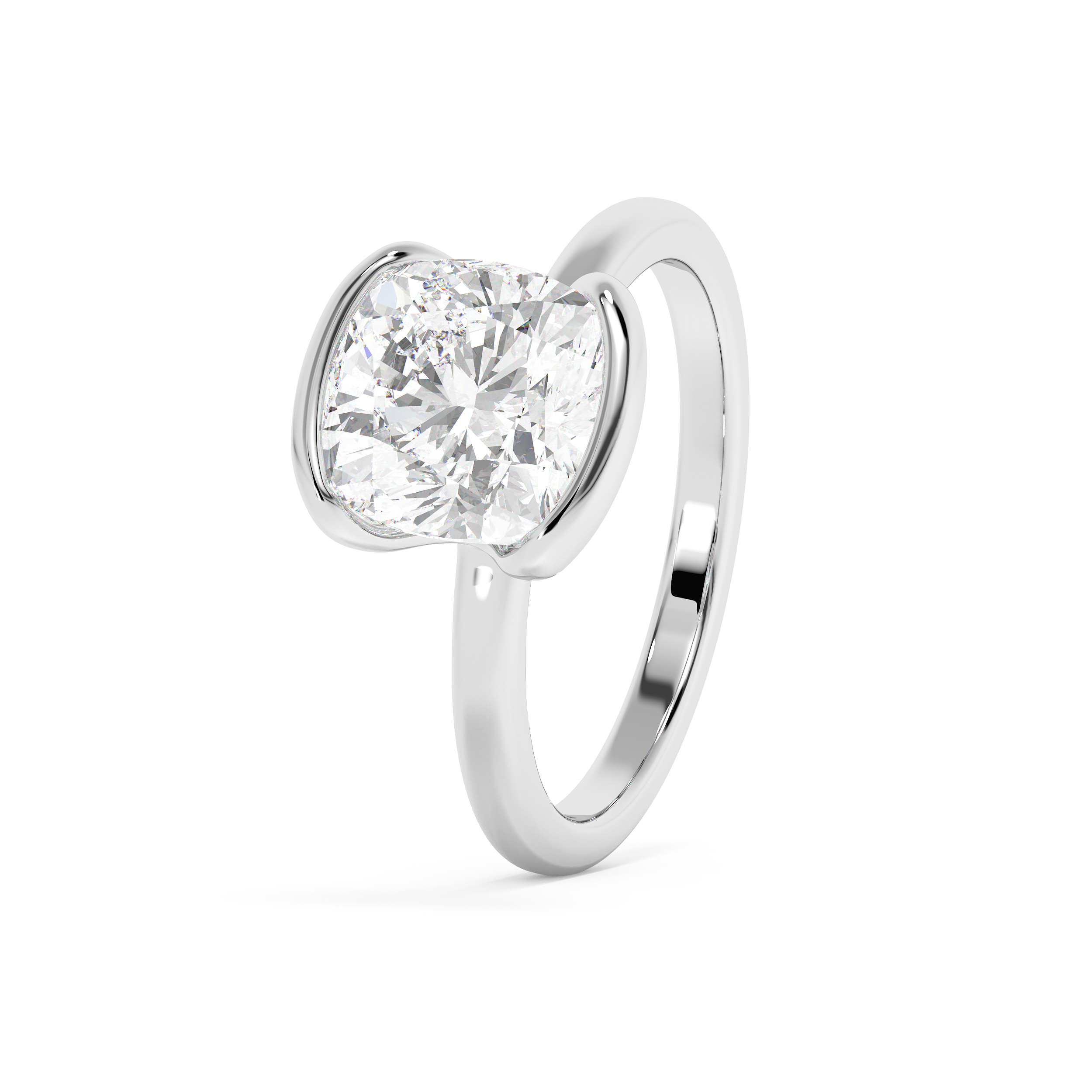 Emerald Solitaire Lab Grown Diamond Engagement Ring