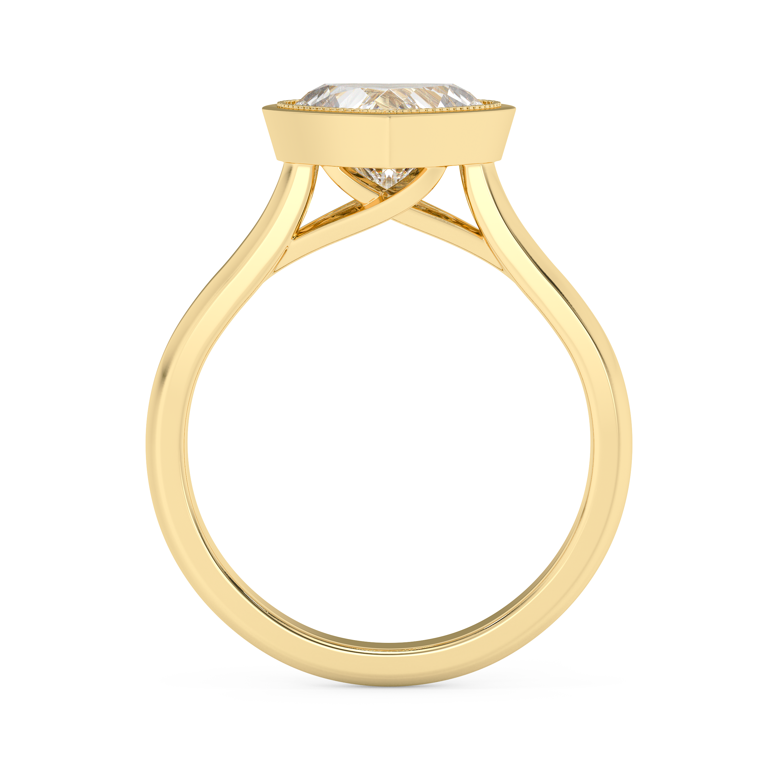 Emerald Solitaire Lab Grown Diamond Engagement Ring