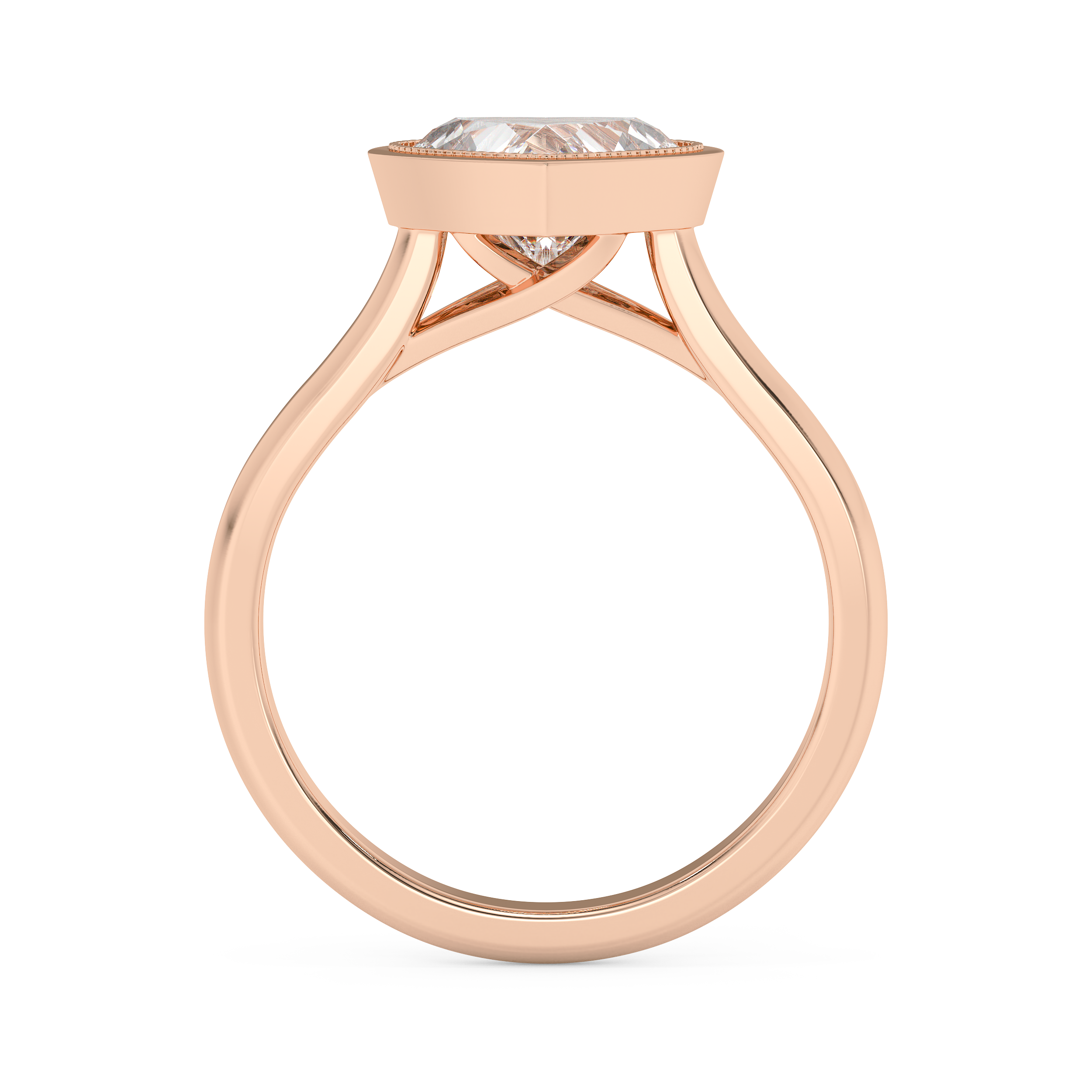 Emerald Solitaire Lab Grown Diamond Engagement Ring