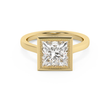 Emerald Solitaire Lab Grown Diamond Engagement Ring
