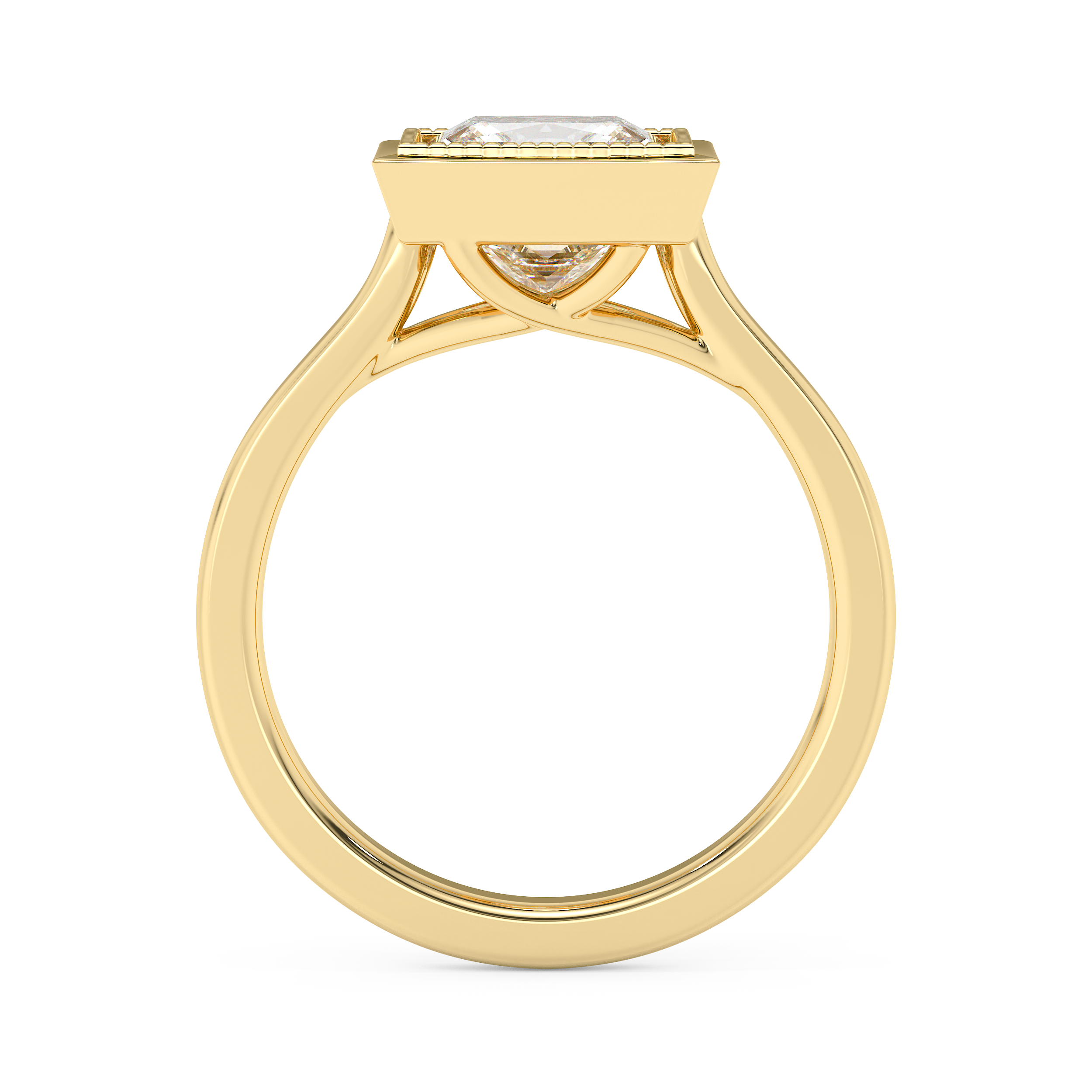 Emerald Solitaire Lab Grown Diamond Engagement Ring