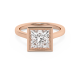 Emerald Solitaire Lab Grown Diamond Engagement Ring