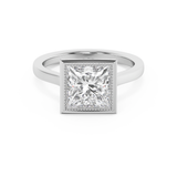 Emerald Solitaire Lab Grown Diamond Engagement Ring