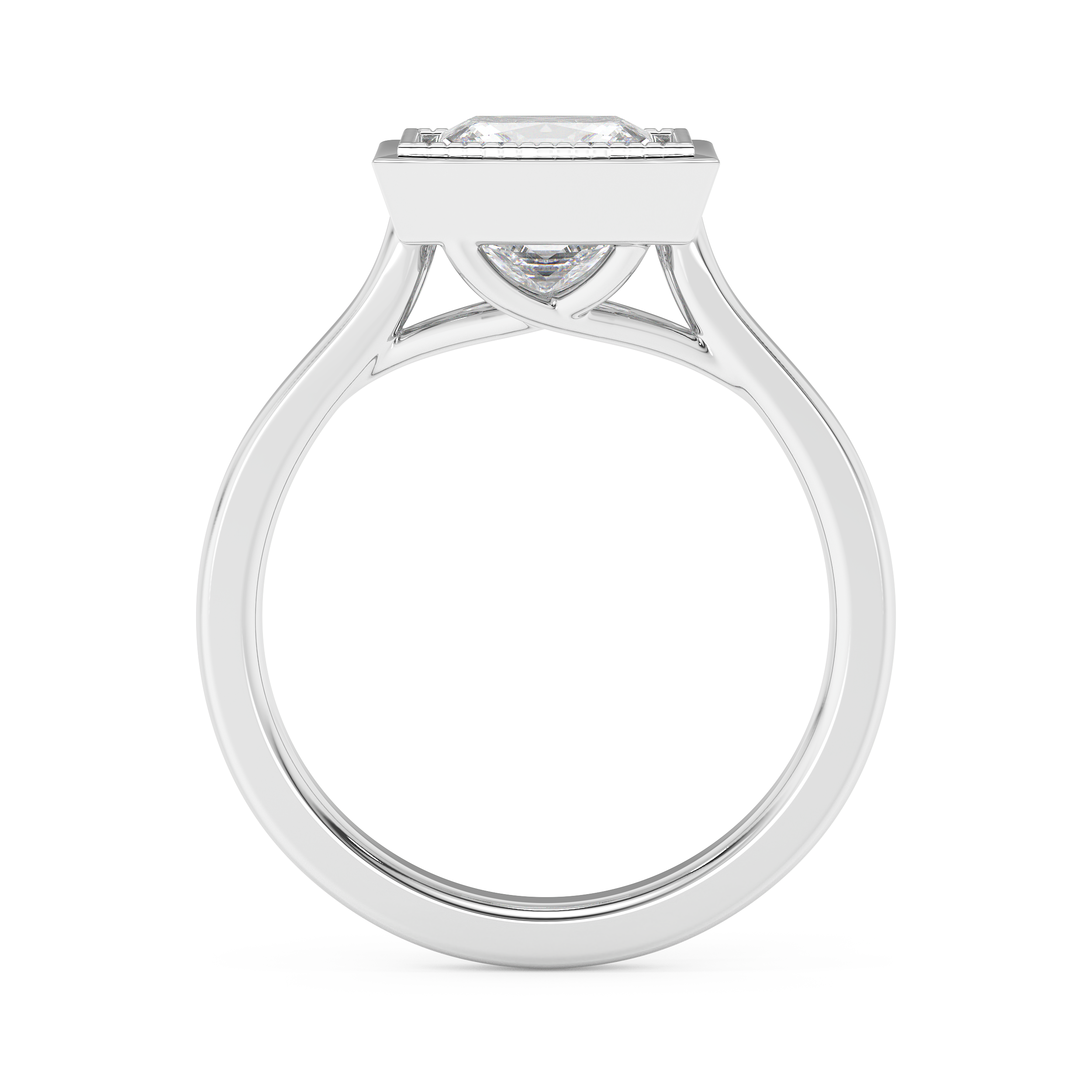 Emerald Solitaire Lab Grown Diamond Engagement Ring