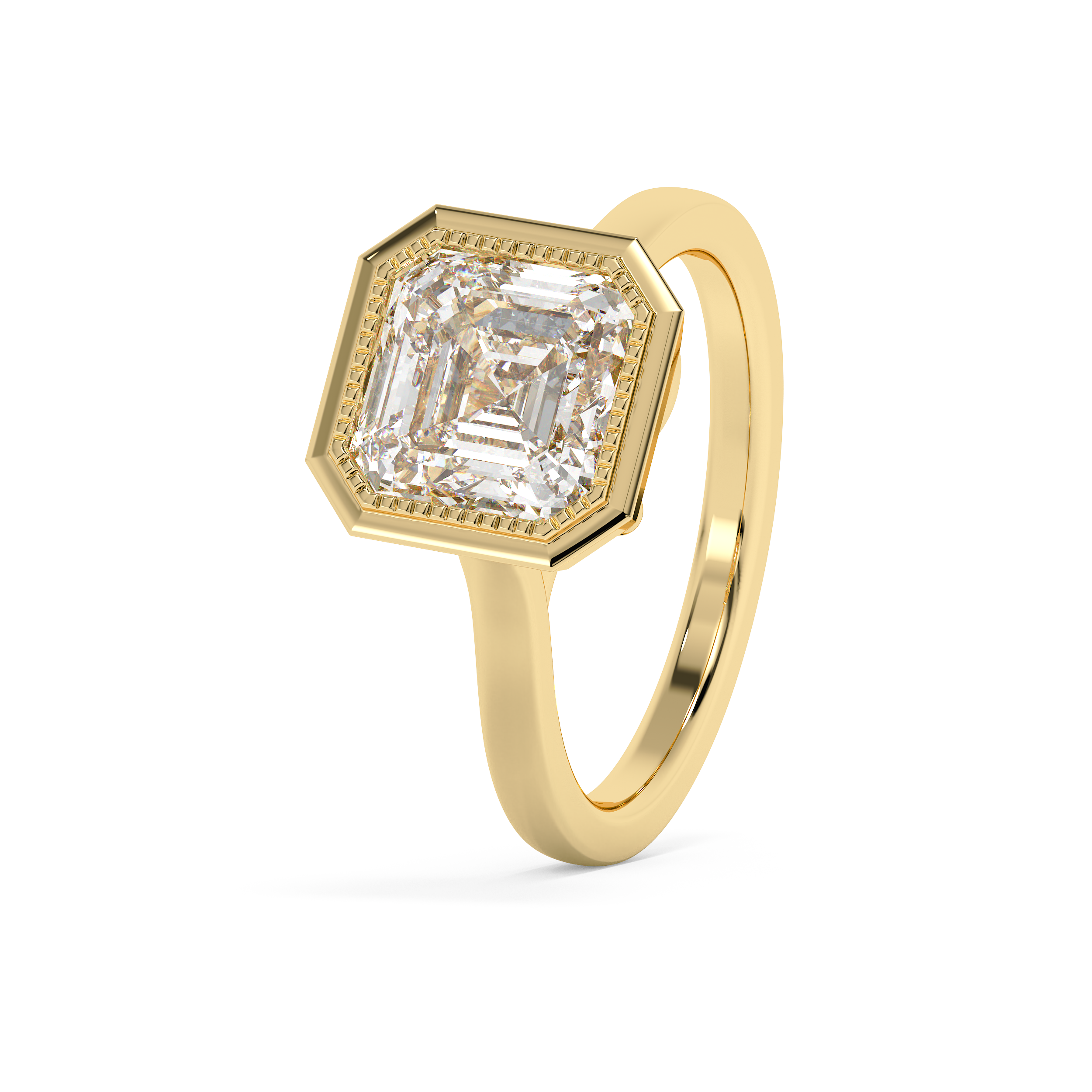 Emerald Solitaire Lab Grown Diamond Engagement Ring