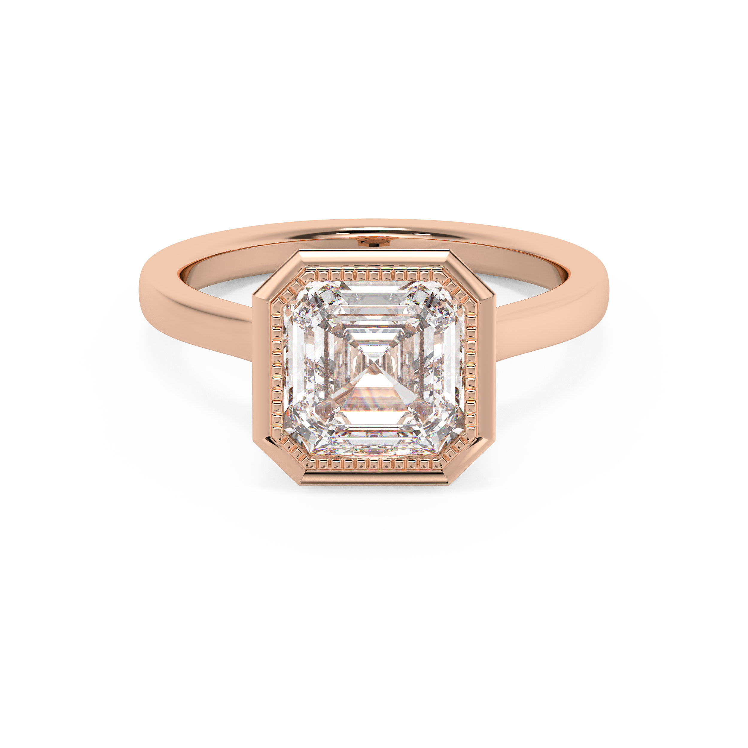 Emerald Solitaire Lab Grown Diamond Engagement Ring