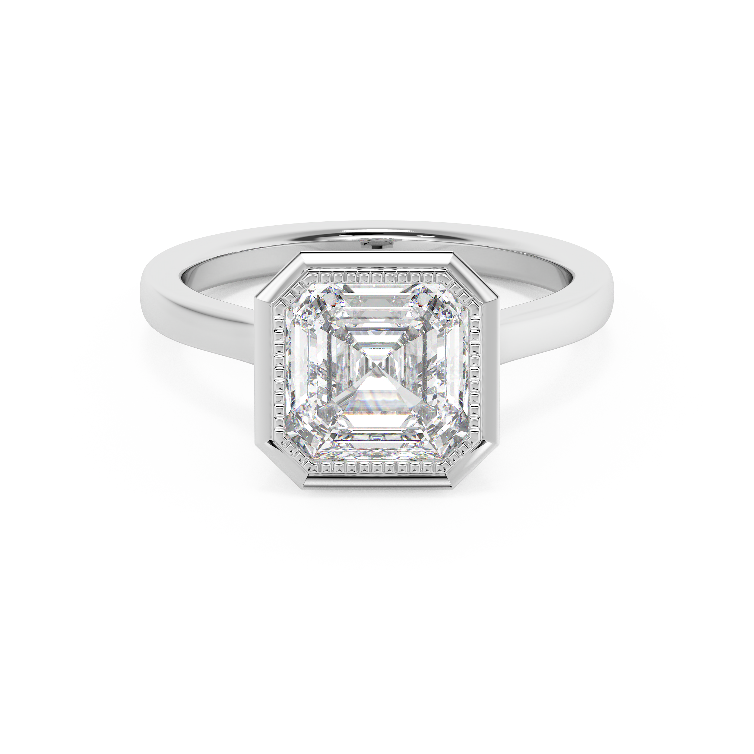 Emerald Solitaire Lab Grown Diamond Engagement Ring