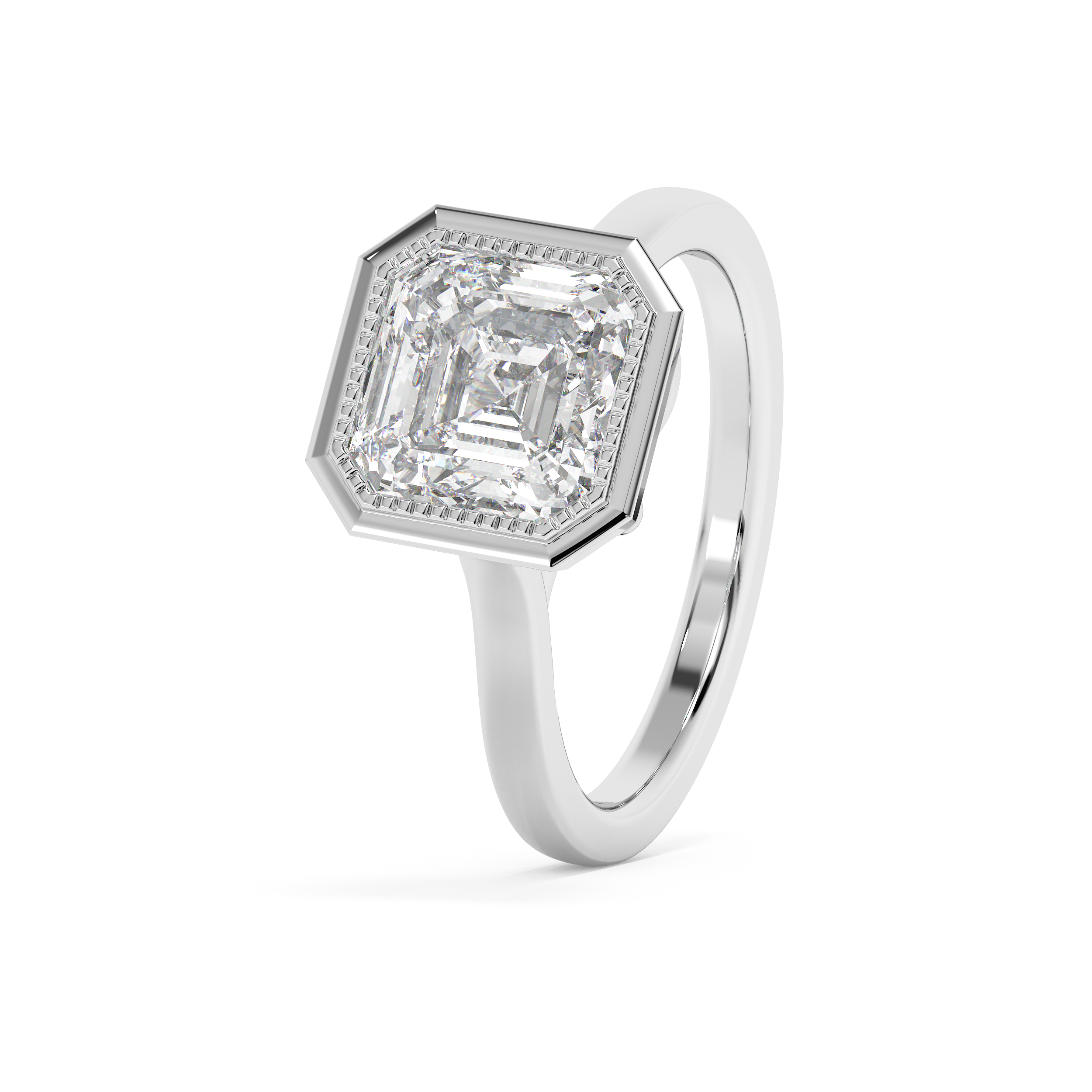 Emerald Solitaire Lab Grown Diamond Engagement Ring