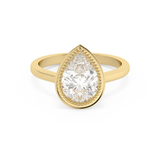 Emerald Solitaire Lab Grown Diamond Engagement Ring