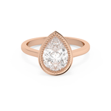 Emerald Solitaire Lab Grown Diamond Engagement Ring