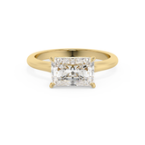 Emerald Solitaire Lab Grown Diamond Engagement Ring