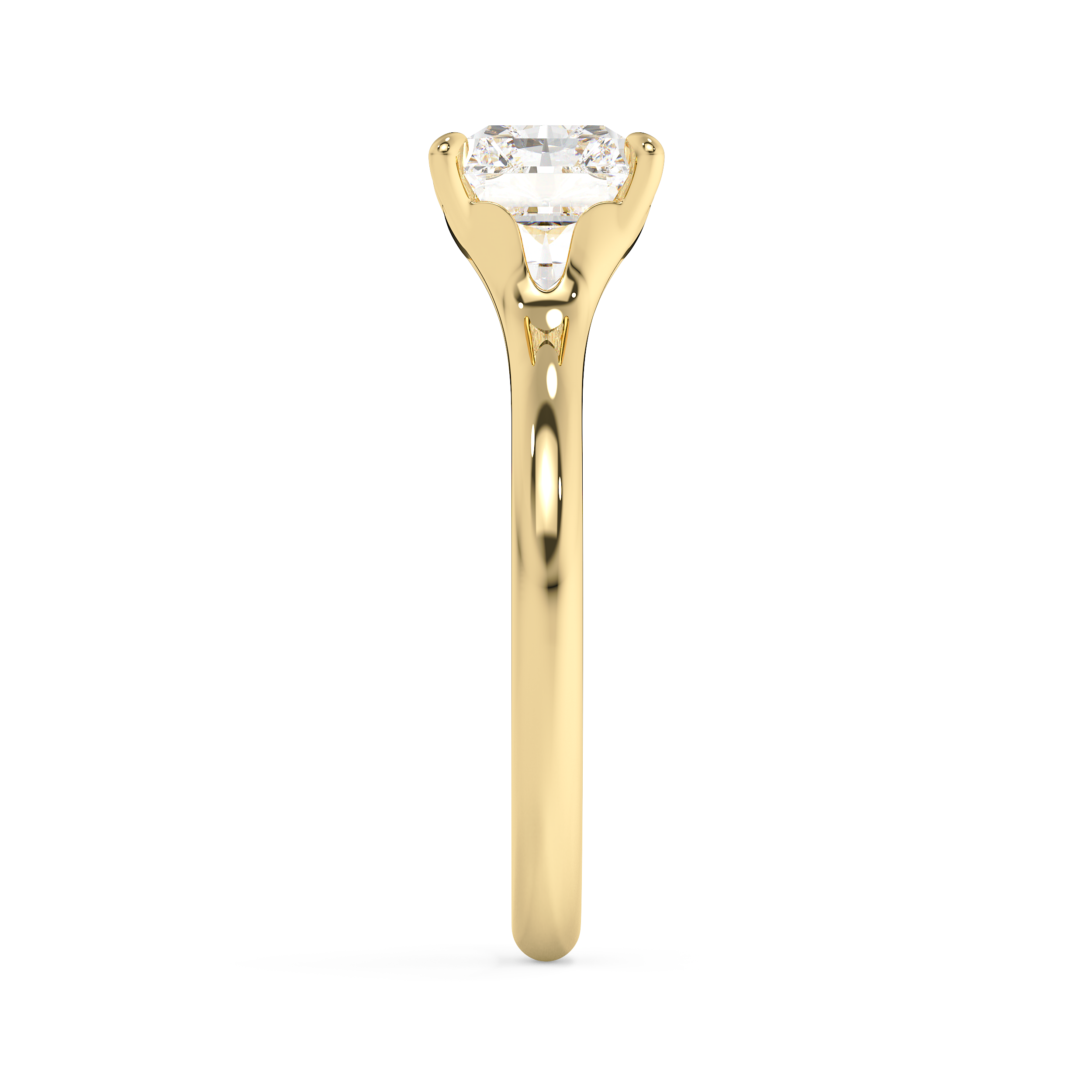 Emerald Solitaire Lab Grown Diamond Engagement Ring