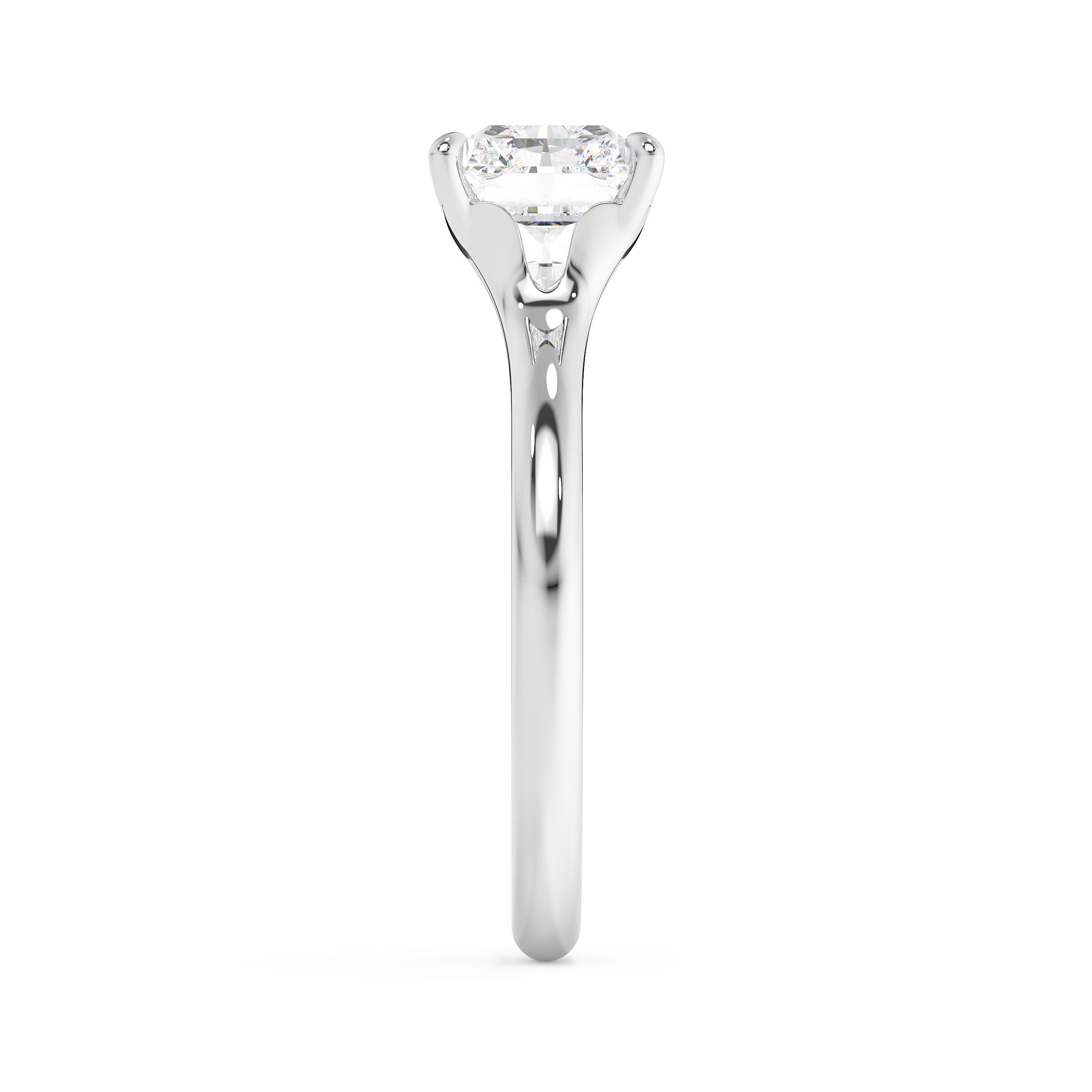 Emerald Solitaire Lab Grown Diamond Engagement Ring