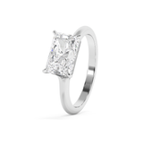 Emerald Solitaire Lab Grown Diamond Engagement Ring