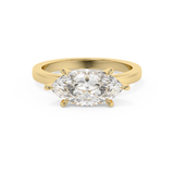 Emerald Solitaire Lab Grown Diamond Engagement Ring