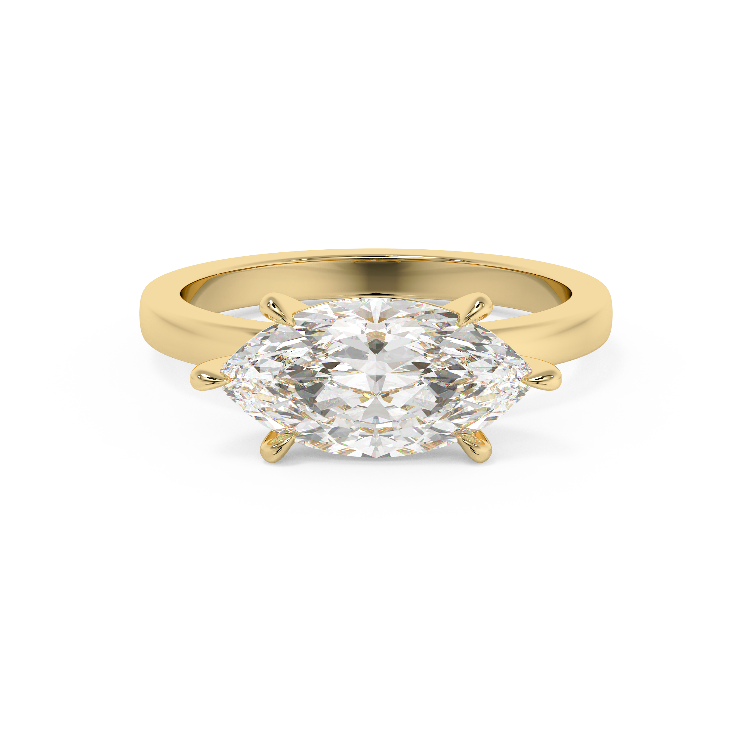 Emerald Solitaire Lab Grown Diamond Engagement Ring
