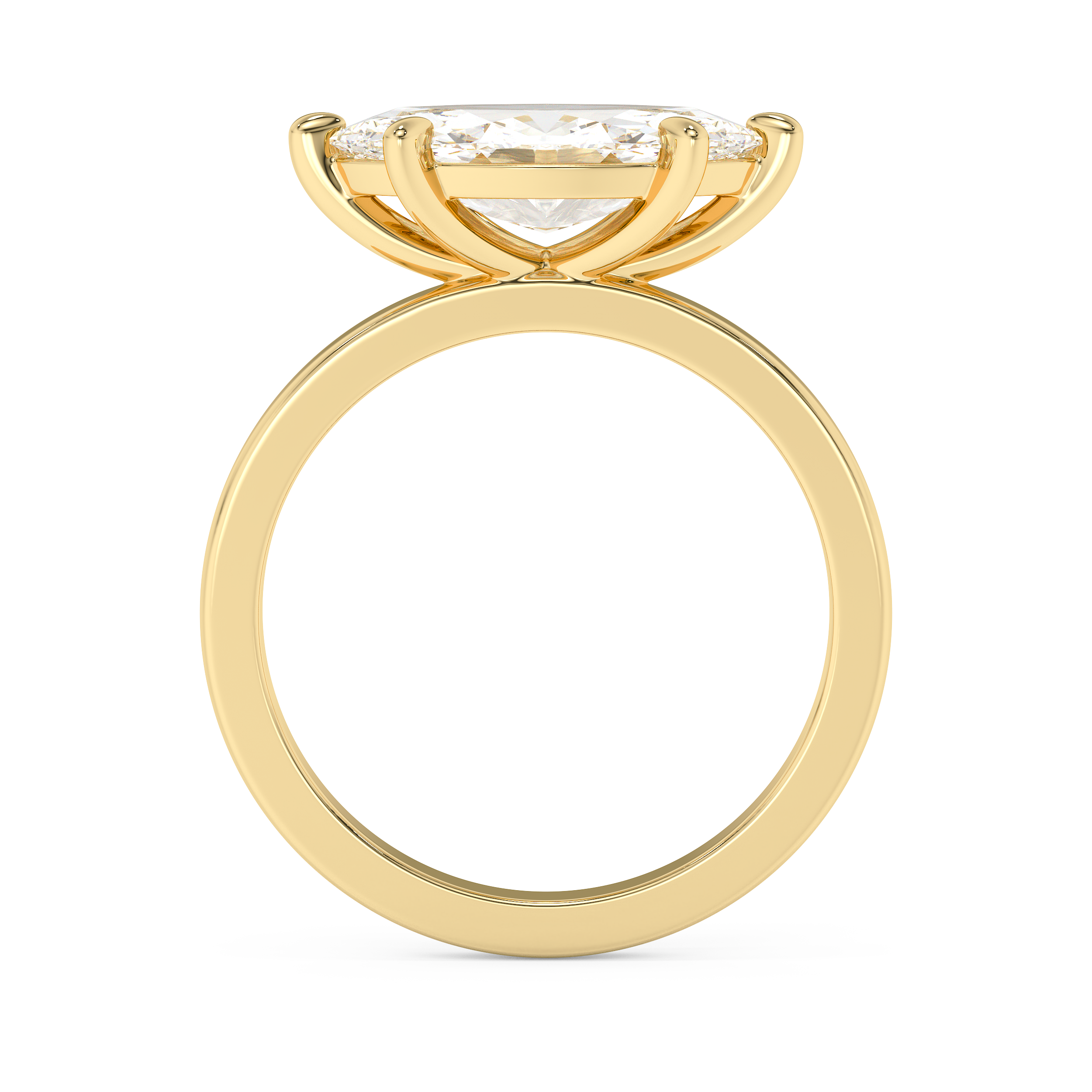 Emerald Solitaire Lab Grown Diamond Engagement Ring