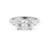 Emerald Solitaire Lab Grown Diamond Engagement Ring