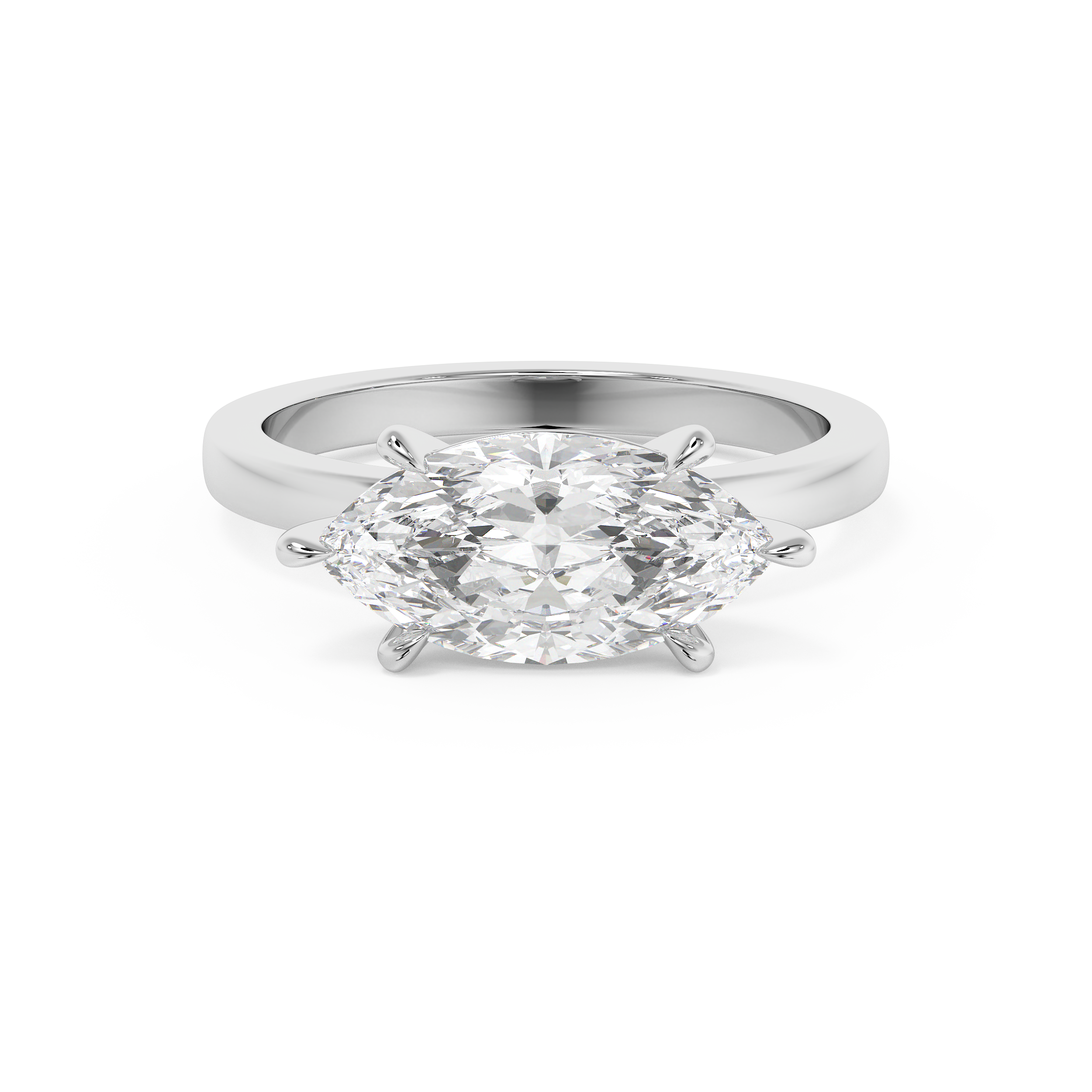 Emerald Solitaire Lab Grown Diamond Engagement Ring