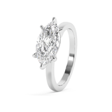 Emerald Solitaire Lab Grown Diamond Engagement Ring