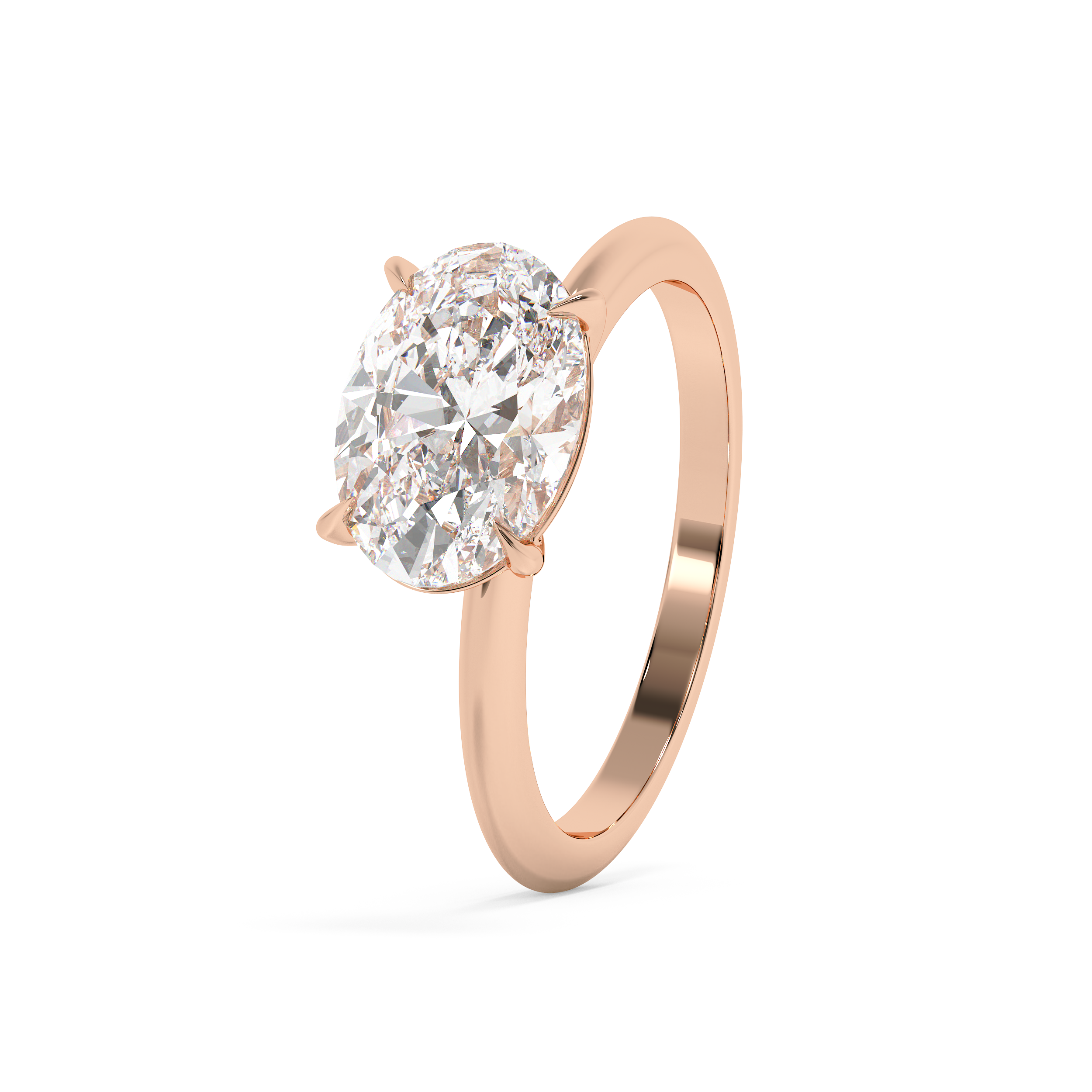 Emerald Solitaire Lab Grown Diamond Engagement Ring