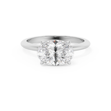 Emerald Solitaire Lab Grown Diamond Engagement Ring