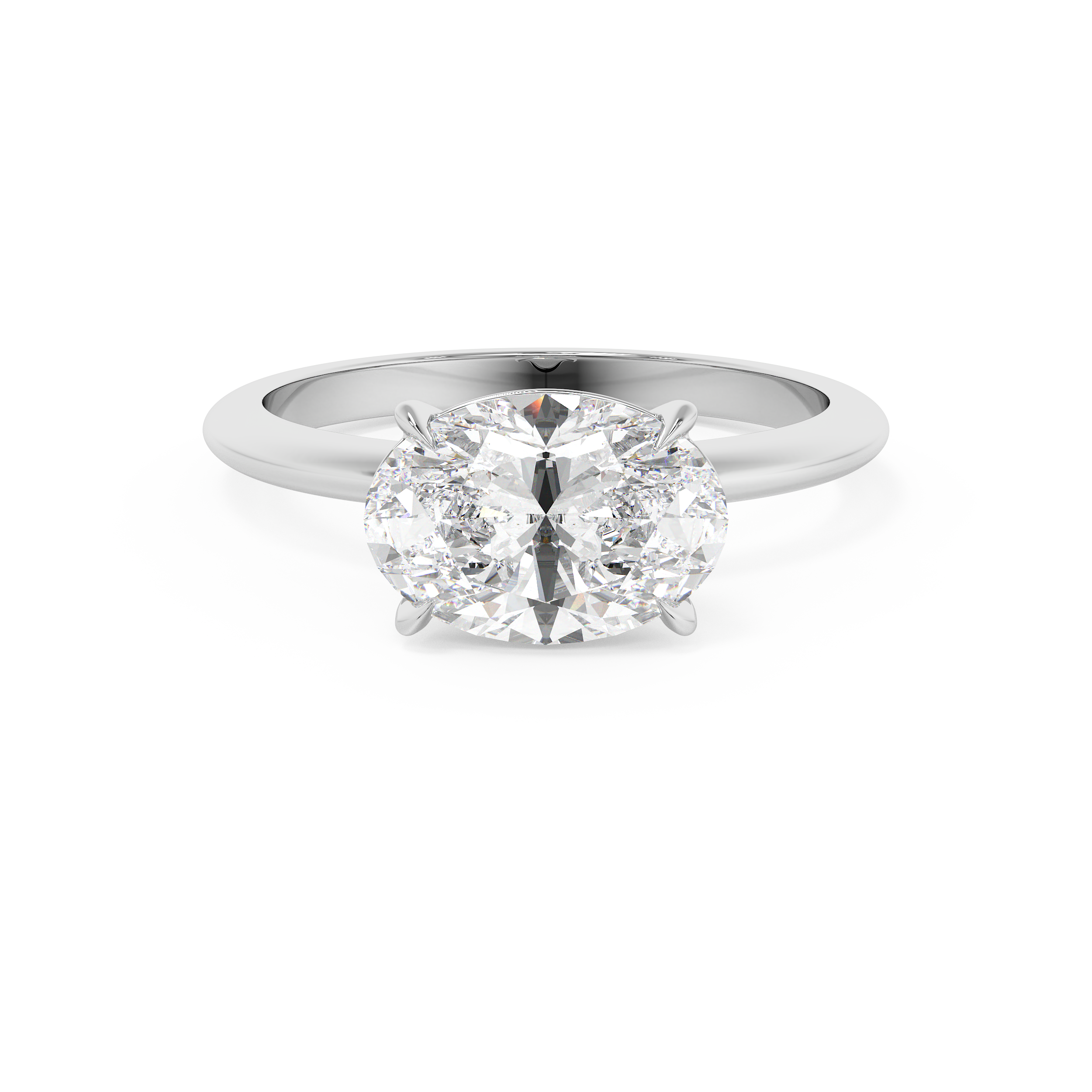 Emerald Solitaire Lab Grown Diamond Engagement Ring