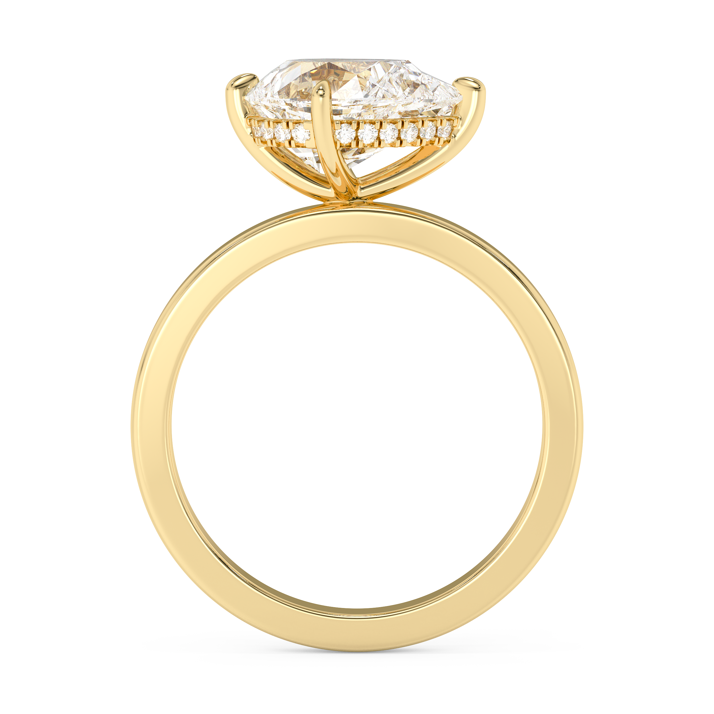Emerald Solitaire Lab Grown Diamond Engagement Ring
