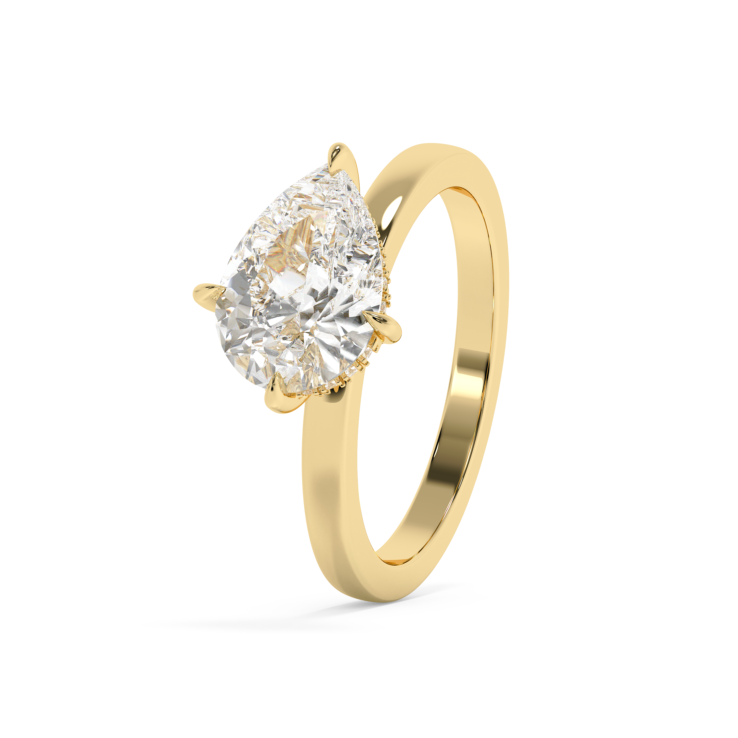 Emerald Solitaire Lab Grown Diamond Engagement Ring