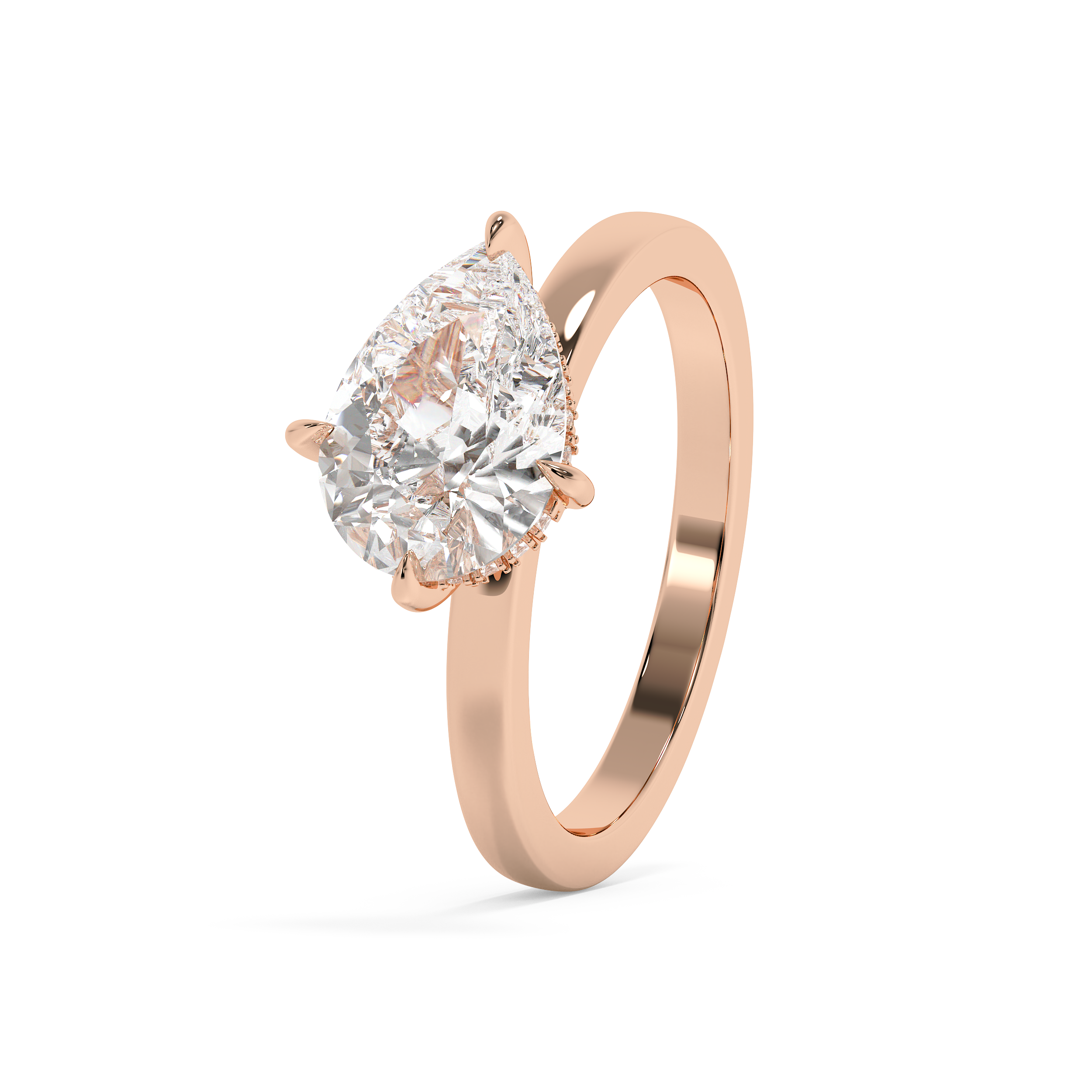 Emerald Solitaire Lab Grown Diamond Engagement Ring