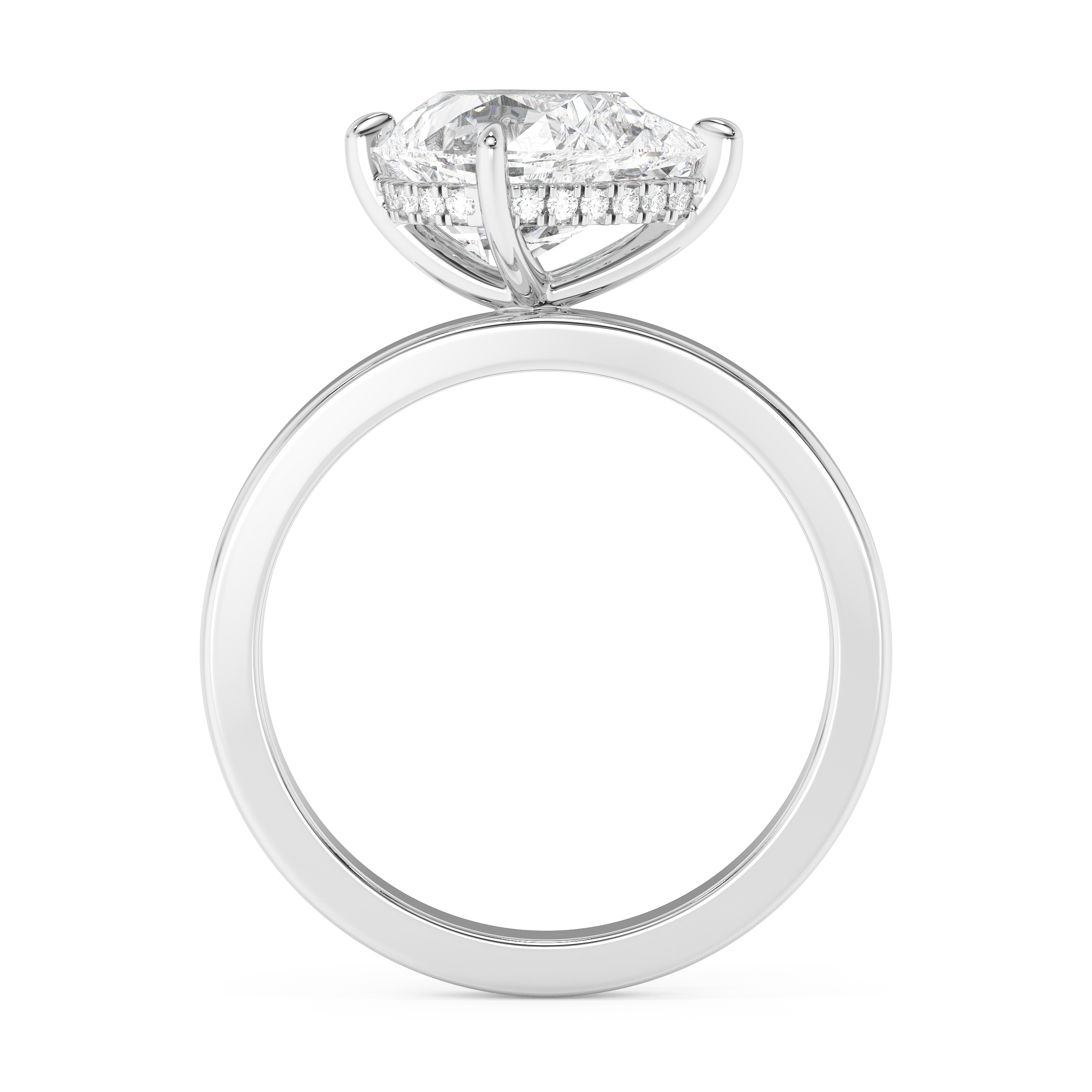 Emerald Solitaire Lab Grown Diamond Engagement Ring