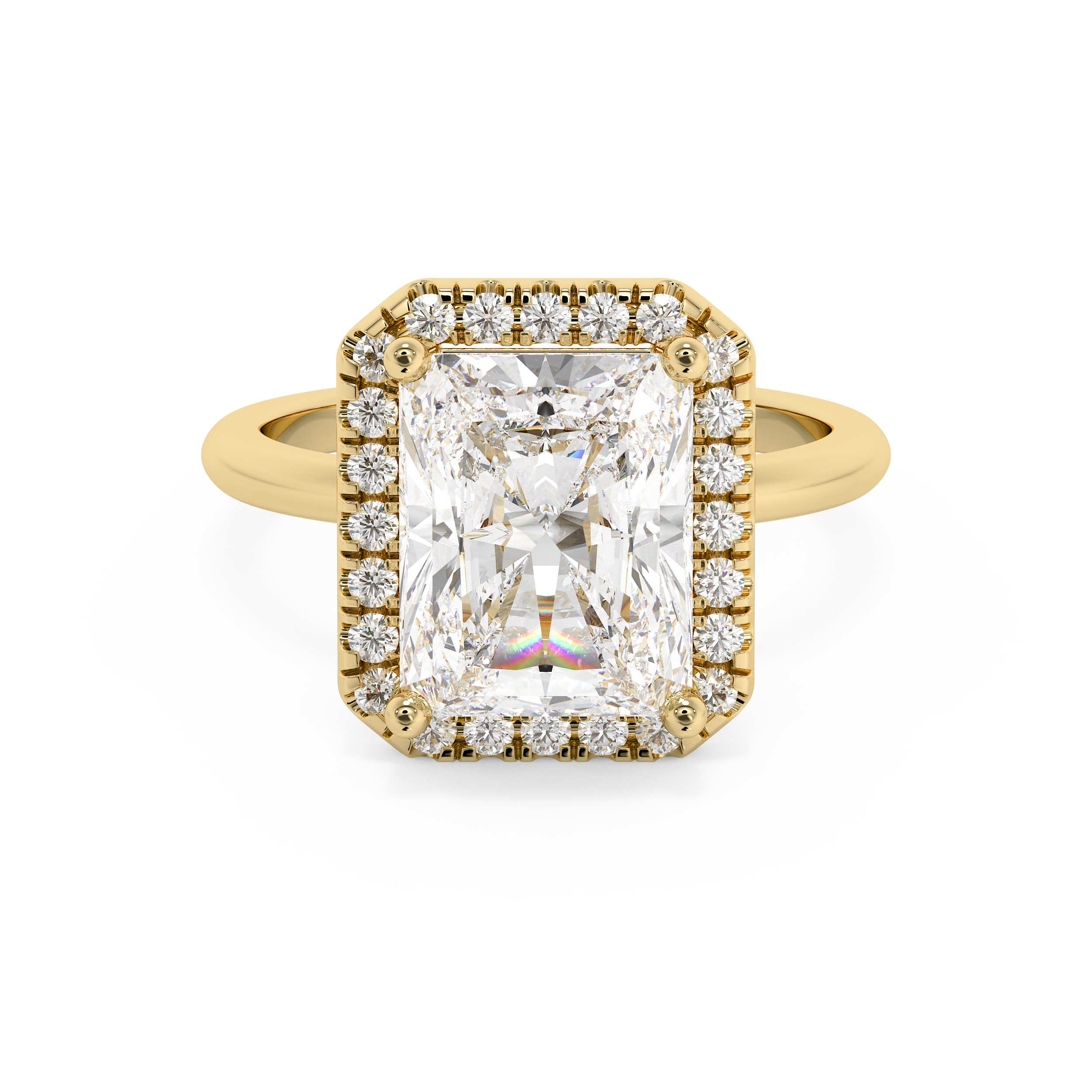 Emerald Solitaire Lab Grown Diamond Engagement Ring