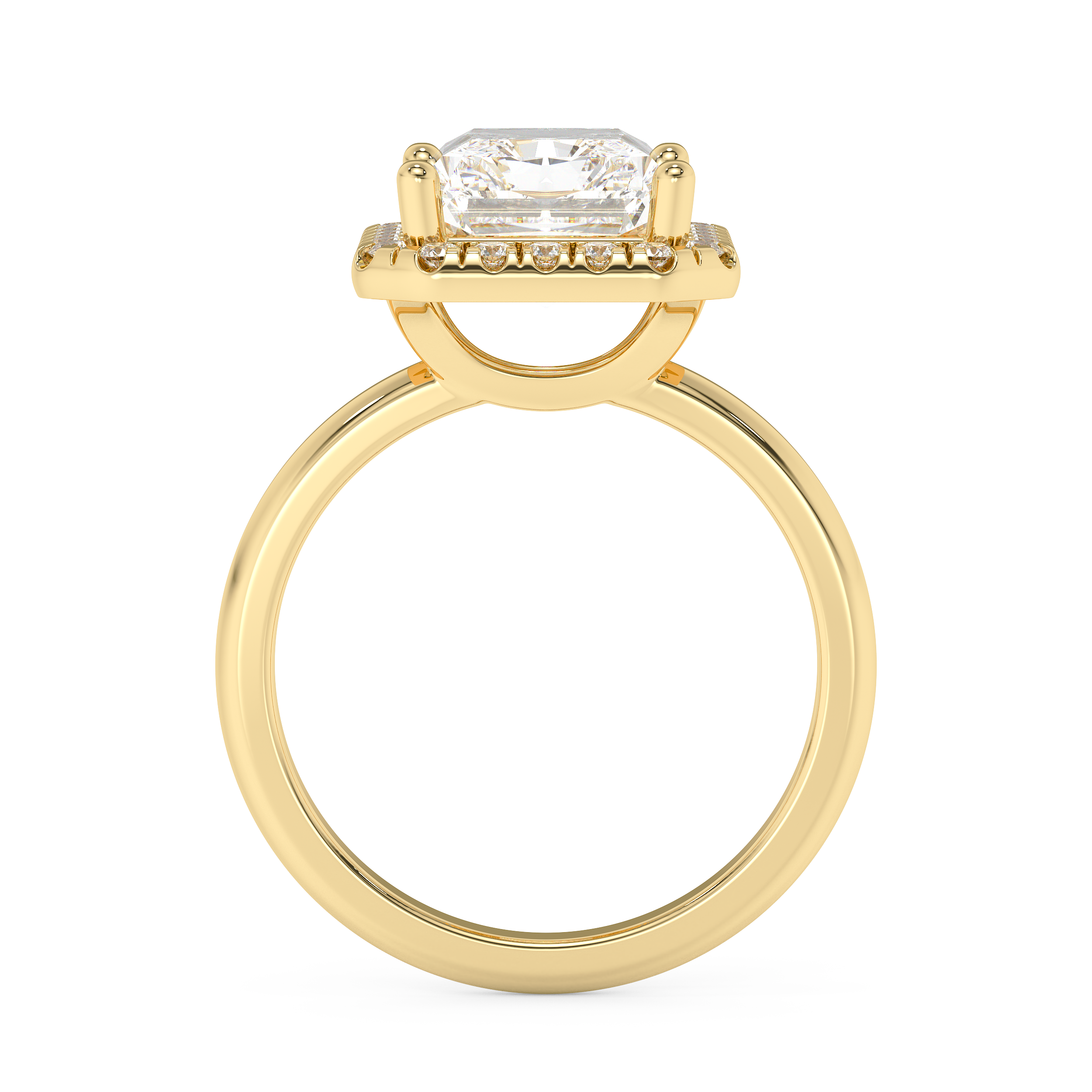 Emerald Solitaire Lab Grown Diamond Engagement Ring